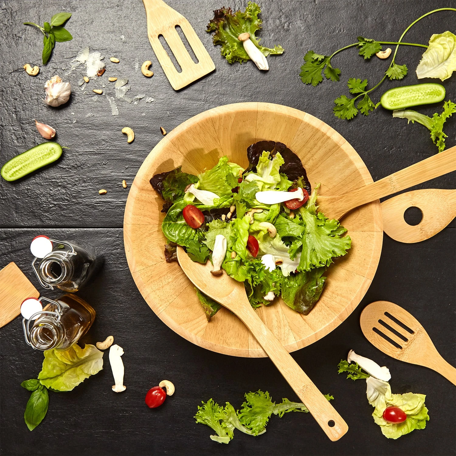 Küchenzubehör Kochlöffel Und Pfannenheber 6er-Set Nachhaltig Bambus 2 Küchenzubehör Kochlöffel Und Pfannenheber 6er-Set Nachhaltig Bambus – Bild 2