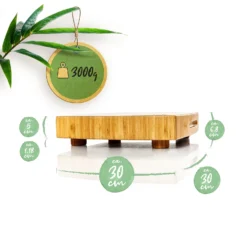 Bambus-Hackbrett 30 X 6,8 X 30 Cm (BxHxT) Standfüße Haltegriff Pflegeleicht -Küchenzubehör Verkaufsgeschäft 10038092 yy 0007 logo