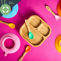 Kindergeschirr Bambusteller & Löffel 250 Ml Saugnapf 18 X 18 Cm -Küchenzubehör Verkaufsgeschäft 10038162 yy 0004 logo
