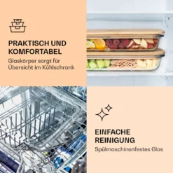 Aufschnittbox Mit Deckel 1,6 Liter 2er Set Glas Bambus Hitzebeständig -Küchenzubehör Verkaufsgeschäft 10038231 de 0004 logo