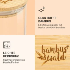 Runde Gläser Bambusdeckel 10 Stück Je 150 Ml Luftdicht -Küchenzubehör Verkaufsgeschäft 10038312 de 0005 logo