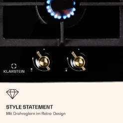 Victoria Domino Gaskochfeld 2-flammig Sabaf-Brenner Glaskeramik Retro-Look -Küchenzubehör Verkaufsgeschäft 10038374 de 0006 logo