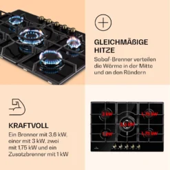 Victoria 5 Gaskochfeld 5-flammig Sabaf-Brenner Glaskeramik Retro-Look -Küchenzubehör Verkaufsgeschäft 10038376 de 0003 logo