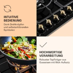 Victoria 5 Gaskochfeld 5-flammig Sabaf-Brenner Glaskeramik Retro-Look -Küchenzubehör Verkaufsgeschäft 10038376 de 0005 logo