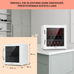 Beersafe L Quartz Kühlschrank 47 Liter 2 Böden Panoramaglastür Weiß -Küchenzubehör Verkaufsgeschäft 10039426 DE 0006 usp