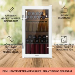 Beersafe XXL Quartz Kühlschrank 80 Liter 3 Böden Panoramaglastür -Küchenzubehör Verkaufsgeschäft 10039427 DE 0005 usp