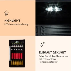 Beersafe 3XL Onyx Kühlschrank 98 Liter 4 Böden Panoramaglastür -Küchenzubehör Verkaufsgeschäft 10039655 de 0004 logo