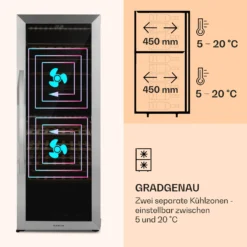 Klarstein Vinamour 77 Duo Weinkühlschrank 191 Liter 5 - 20 °C 2 Kühlzonen -Küchenzubehör Verkaufsgeschäft 10039771 de 0004 logo
