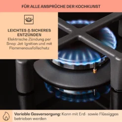 Illuminosa Domino Gaskochfeld 2-flammig Sabaf-Brenner Glaskeramik -Küchenzubehör Verkaufsgeschäft 10039896 de 0005 usp
