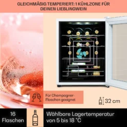 Shiraz 16 Quartz Weinkühlschrank 42l Touch-Bedienfeld 160 W 5-18 °C 10 Shiraz 16 Quartz Weinkühlschrank 42l Touch-Bedienfeld 160 W 5-18 °C -Küchenzubehör Verkaufsgeschäft 10039901 DE 0003 usp