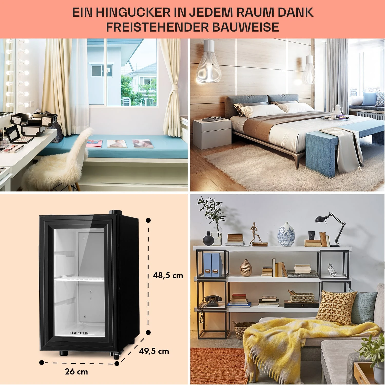 Brooklyn 23 Slim Kühlschrank LED Kunststoff-Einsatz Glastür 6 Brooklyn 23 Slim Kühlschrank LED Kunststoff-Einsatz Glastür – Bild 6