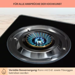 Barzona 2 Campingkocher 2 Brenner 3,4 & 4,3 KW Glasplatte Edelstahl -Küchenzubehör Verkaufsgeschäft 10040044 de 0005 usp