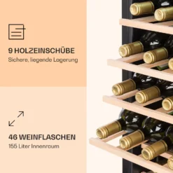 Vinamour 46 Uno Weinkühlschrank 1 Zonen 155 L/46 Fl. 4-18 °C Edelstahl -Küchenzubehör Verkaufsgeschäft 10040059 de 0004 logo