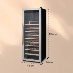 Vinamour 46 Uno Weinkühlschrank 1 Zonen 155 L/46 Fl. 4-18 °C Edelstahl -Küchenzubehör Verkaufsgeschäft 10040059 yy 0006 dimensions