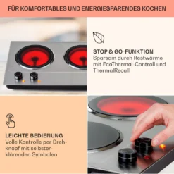 Ramsey Doppel-Kochfeld 2400W 11 Leistungsstufen Glaskeramik -Küchenzubehör Verkaufsgeschäft 10040070 de 0004 usp