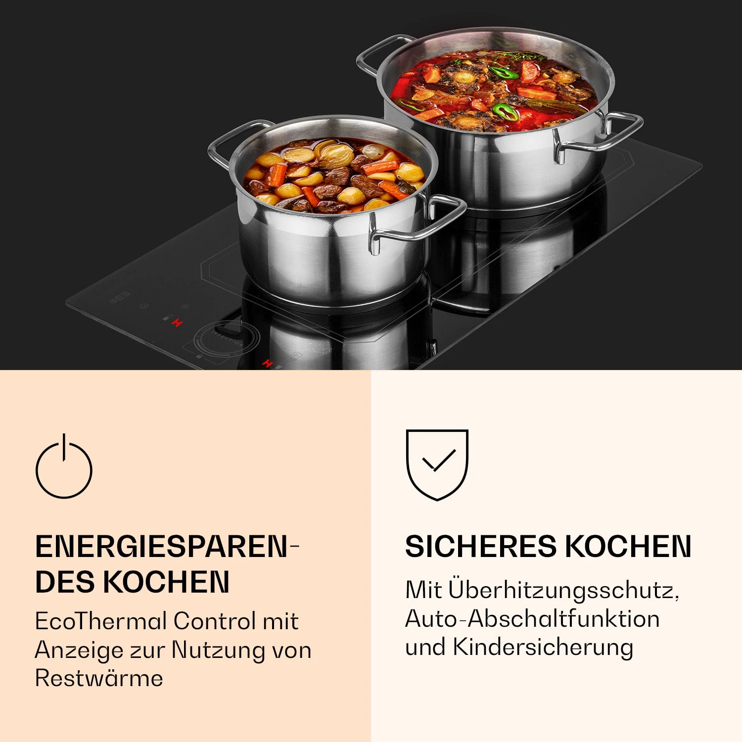 Victoria Domino Induktionskochfeld Einbau 3500W Flexzone Timer 5 Victoria Domino Induktionskochfeld Einbau 3500W Flexzone Timer – Bild 5