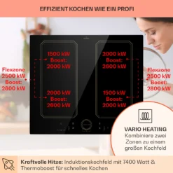 Victoria 4 Flex Induktionskochfeld Einbau 7000W 2 Flexzonen Timer -Küchenzubehör Verkaufsgeschäft 10040201 de 0003 usp