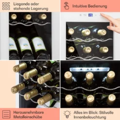 Shiraz 18 Slim Uno Weinkühlschrank 50l 18Fl Touch-Bedienfeld 5-18°C -Küchenzubehör Verkaufsgeschäft 10040215 de 0005 usp