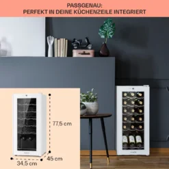 Shiraz 18 Slim Uno Weinkühlschrank 50l 18Fl Touch-Bedienfeld 5-18°C -Küchenzubehör Verkaufsgeschäft 10040215 de 0006 usp