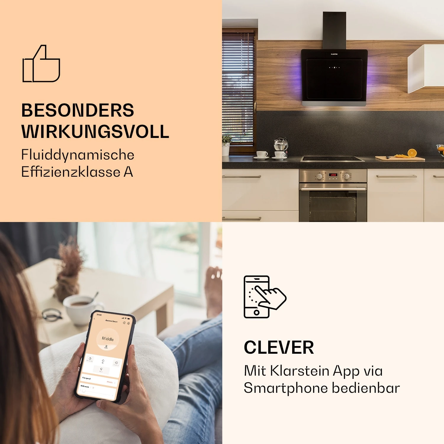 Aurora 60 Smart Dunstabzugshaube 550 M³/h 60cm Kopffrei Ambiente-Licht EEC A++ 3 Aurora 60 Smart Dunstabzugshaube 550 M³/h 60cm Kopffrei Ambiente-Licht EEC A++ – Bild 3