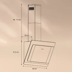 Aurora 60 Smart Dunstabzugshaube 550 M³/h 60cm Kopffrei Ambiente-Licht EEC A++ 14 Aurora 60 Smart Dunstabzugshaube 550 M³/h 60cm Kopffrei Ambiente-Licht EEC A++ -Küchenzubehör Verkaufsgeschäft 10040234 yy 0007 dimensions