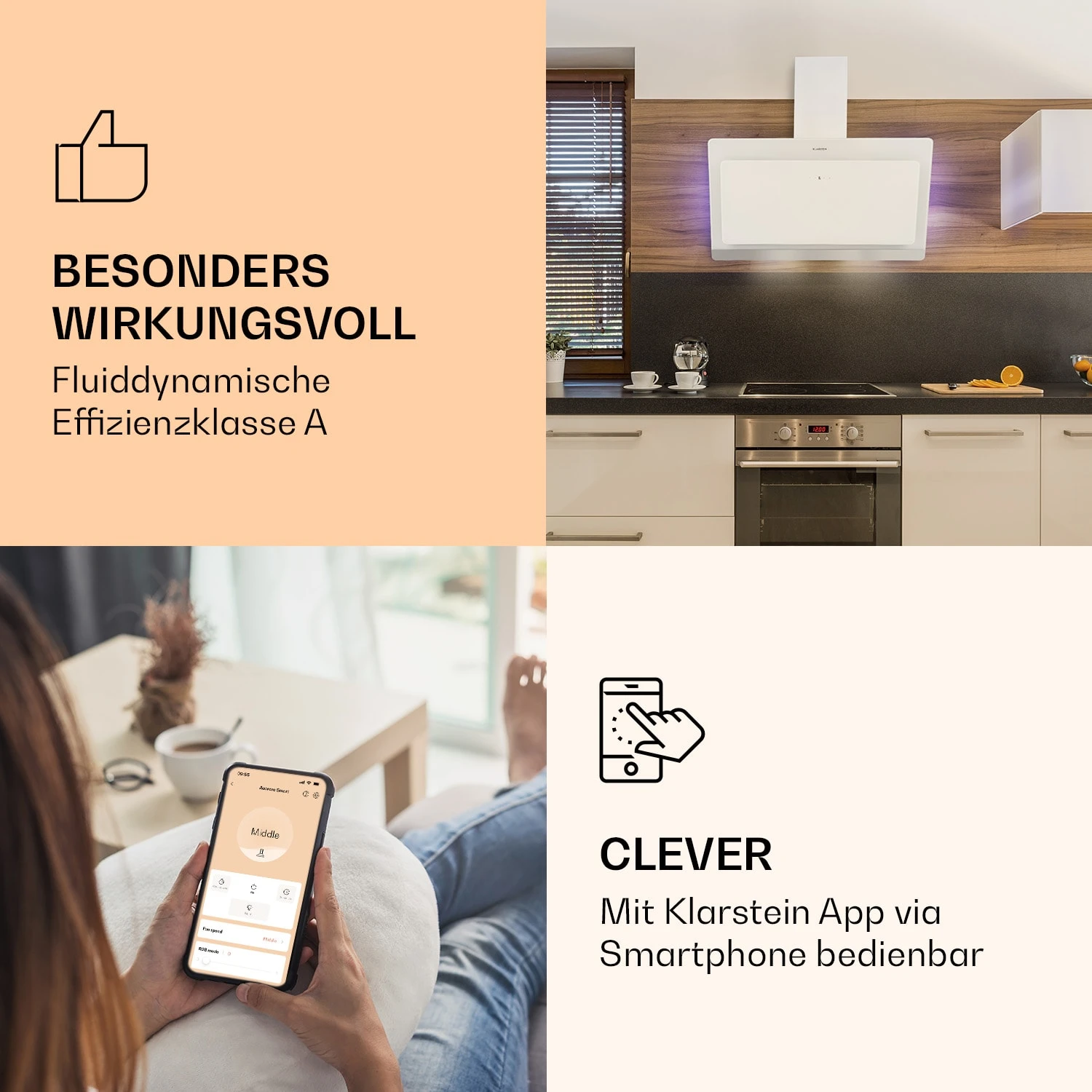 Aurora 90 Smart Dunstabzugshaube 550 M³/h 90cm Kopffrei Ambiente-Licht EEC A++ 3 Aurora 90 Smart Dunstabzugshaube 550 M³/h 90cm Kopffrei Ambiente-Licht EEC A++ – Bild 3