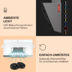 Aurora 90 Smart Dunstabzugshaube 550 M³/h 90cm Kopffrei Ambiente-Licht EEC A++ 12 Aurora 90 Smart Dunstabzugshaube 550 M³/h 90cm Kopffrei Ambiente-Licht EEC A++ -Küchenzubehör Verkaufsgeschäft 10040237 de 0005 logo