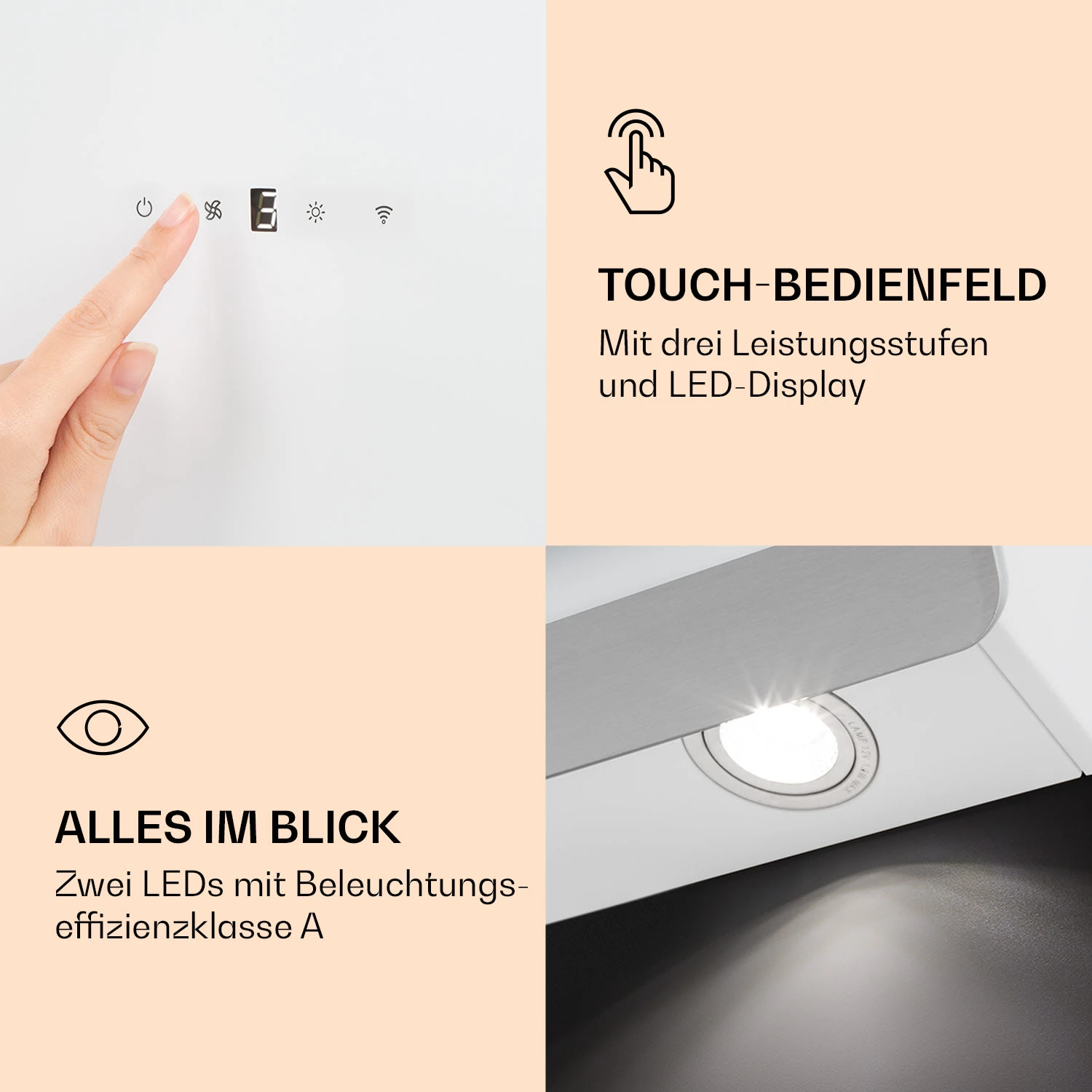 Aurora 90 Smart Dunstabzugshaube 550 M³/h 90cm Kopffrei Ambiente-Licht EEC A++ 6 Aurora 90 Smart Dunstabzugshaube 550 M³/h 90cm Kopffrei Ambiente-Licht EEC A++ – Bild 6