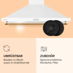 Montblanc 90 Dunstabzugshaube 610m³/h 165W 2x1,5W LED Reling -Küchenzubehör Verkaufsgeschäft 10040267 de 0005 logo