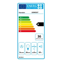 Montblanc 90 Dunstabzugshaube 610m³/h 165W 2x1,5W LED Reling -Küchenzubehör Verkaufsgeschäft 10040267 energy label