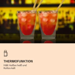 DUOS Doppelwandiges Glas | Thermoglas | 310 Ml | Trinkglas | Espressoglas, Teeglas, Shotglas | Für Heiße Und Kalte Getränke | Borosilikatglas| Hitze- Und Kältebeständig | Handgemacht | Spülmaschinenfest | Schwebe-Effekt -Küchenzubehör Verkaufsgeschäft 10040372 de 0004 logo