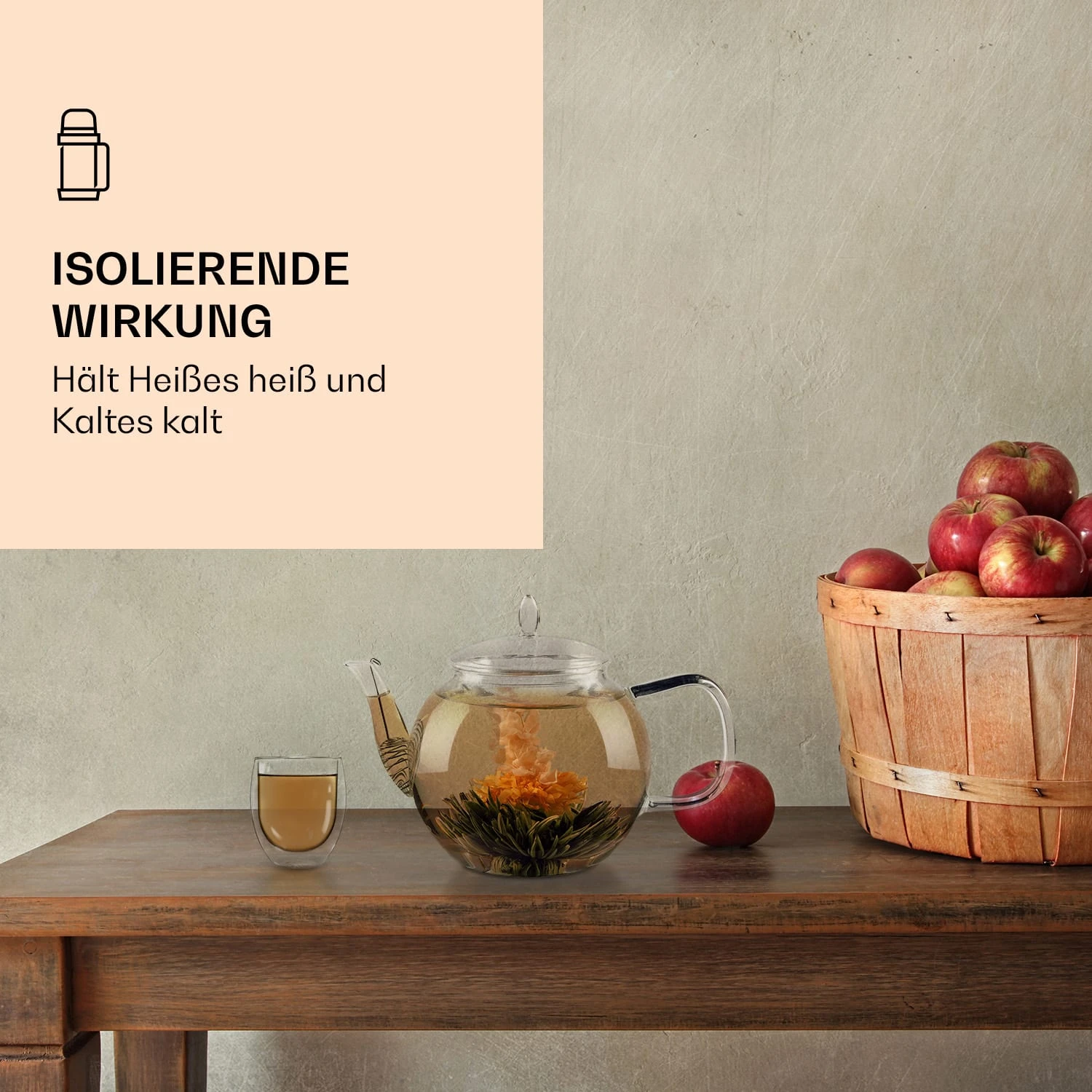 Glas Ice Mit Teeblume 320 Ml Doppelwandiges Borosilikatglas 2 Glas Ice Mit Teeblume 320 Ml Doppelwandiges Borosilikatglas – Bild 2