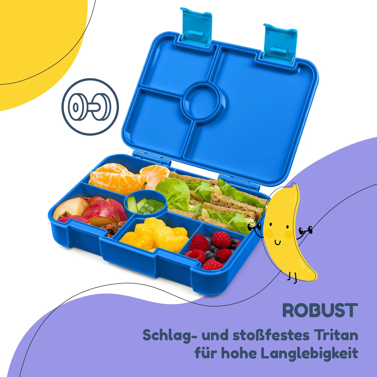 Schmatzfatz By Lite Lunchbox 6 Fächer 20,8x4,5x15 Cm BPA-frei Tritan 6 Schmatzfatz By Lite Lunchbox 6 Fächer 20,8x4,5x15 Cm BPA-frei Tritan – Bild 6