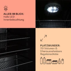 PopLife 70 Getränkekühler Kühlschrank 70 Ltr 0-10 °C Retro-Design LED 10 PopLife 70 Getränkekühler Kühlschrank 70 Ltr 0-10 °C Retro-Design LED -Küchenzubehör Verkaufsgeschäft 10040736 de 0004 usp