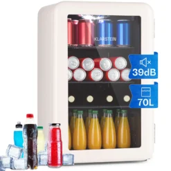 PopLife 70 Getränkekühler Kühlschrank 70 Ltr 0-10 °C Retro-Design LED