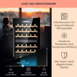 Barossa 29 Duo Weinkühlschrank 29 Fl 80 Ltr 2 Zonen Drucktasten 10 Barossa 29 Duo Weinkühlschrank 29 Fl 80 Ltr 2 Zonen Drucktasten -Küchenzubehör Verkaufsgeschäft 10041124 de 0004 usp
