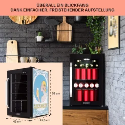 Beersafe 70 Bierzeit Edition Kühlschrank 70 Ltr 3 Böden Glas Edelstahl -Küchenzubehör Verkaufsgeschäft 10041176 de 0007 usp
