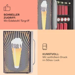 Beersafe 70 Birra Edition Kühlschrank 70 Ltr 3 Böden Glastür Edelstahl -Küchenzubehör Verkaufsgeschäft 10041177 de 0004 usp