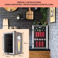 Beersafe 70 Birra Edition Kühlschrank 70 Ltr 3 Böden Glastür Edelstahl -Küchenzubehör Verkaufsgeschäft 10041177 de 0007 usp