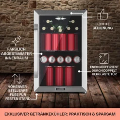 Beersafe 70 Birra Milano Edition Kühlschrank 70 Liter 3 Böden Panoramaglastür Edelstahl -Küchenzubehör Verkaufsgeschäft 10041179 de 0006 usp