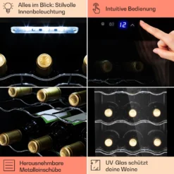 Barolo 12 Uno Weinkühlschrank 37 Ltr 12 Flaschen 11-18°C SingleZone -Küchenzubehör Verkaufsgeschäft 10041205 de 0005 usp