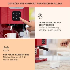BellaVita Kaffeemaschine 3-in-1 1450 W 20 Bar Milchschäumer 9 BellaVita Kaffeemaschine 3-in-1 1450 W 20 Bar Milchschäumer -Küchenzubehör Verkaufsgeschäft 10041240 de 0003 usp