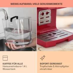 BellaVita Kaffeemaschine 3-in-1 1450 W 20 Bar Milchschäumer 12 BellaVita Kaffeemaschine 3-in-1 1450 W 20 Bar Milchschäumer -Küchenzubehör Verkaufsgeschäft 10041240 de 0006 usp