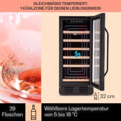 Vinovilla 29 Built-In Weinkühlschrank 81 L / 29 Fl. 1 Zone Glastür Edelstahl -Küchenzubehör Verkaufsgeschäft 10041309 de 0003 logo