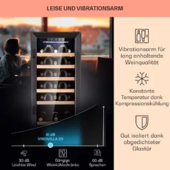 Vinovilla 29 Built-In Weinkühlschrank 81 L / 29 Fl. 1 Zone Glastür Edelstahl -Küchenzubehör Verkaufsgeschäft 10041309 de 0004 logo