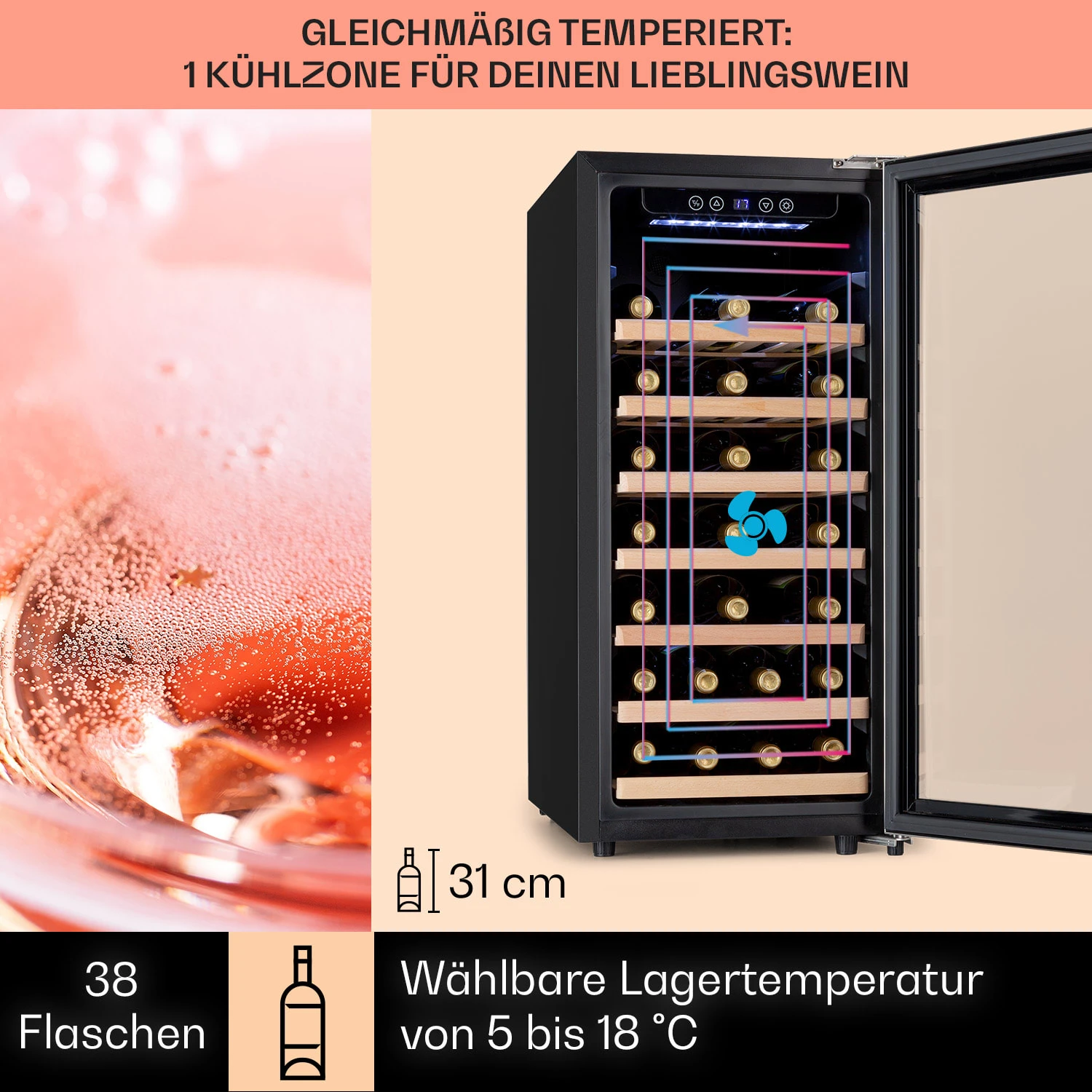Vinamour 38 Uno Weinkühlschrank 3 Vinamour 38 Uno Weinkühlschrank – Bild 3