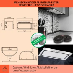 Camila Dunstabzugshaube Einbau 52 Cm 397 M³/h LED Touch Edelstahl -Küchenzubehör Verkaufsgeschäft 10041344 de 0005 usp