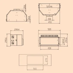 Camila Dunstabzugshaube Einbau 52 Cm 397 M³/h LED Touch Edelstahl -Küchenzubehör Verkaufsgeschäft 10041344 yy 0011 dimensions