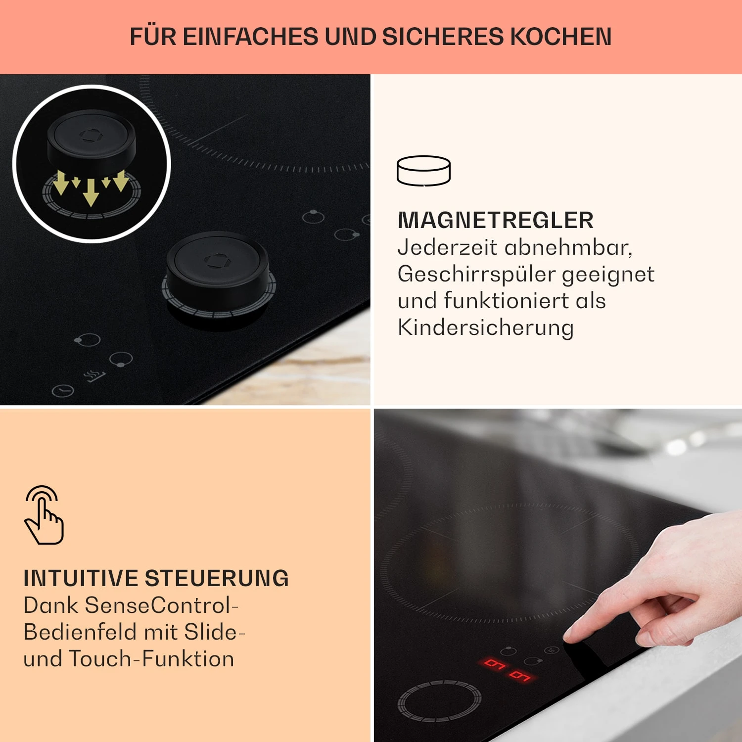 Magnichef 4 Einbaukochfeld Induktion 4 Zonen 7000W Glaskeramik 4 Magnichef 4 Einbaukochfeld Induktion 4 Zonen 7000W Glaskeramik – Bild 4