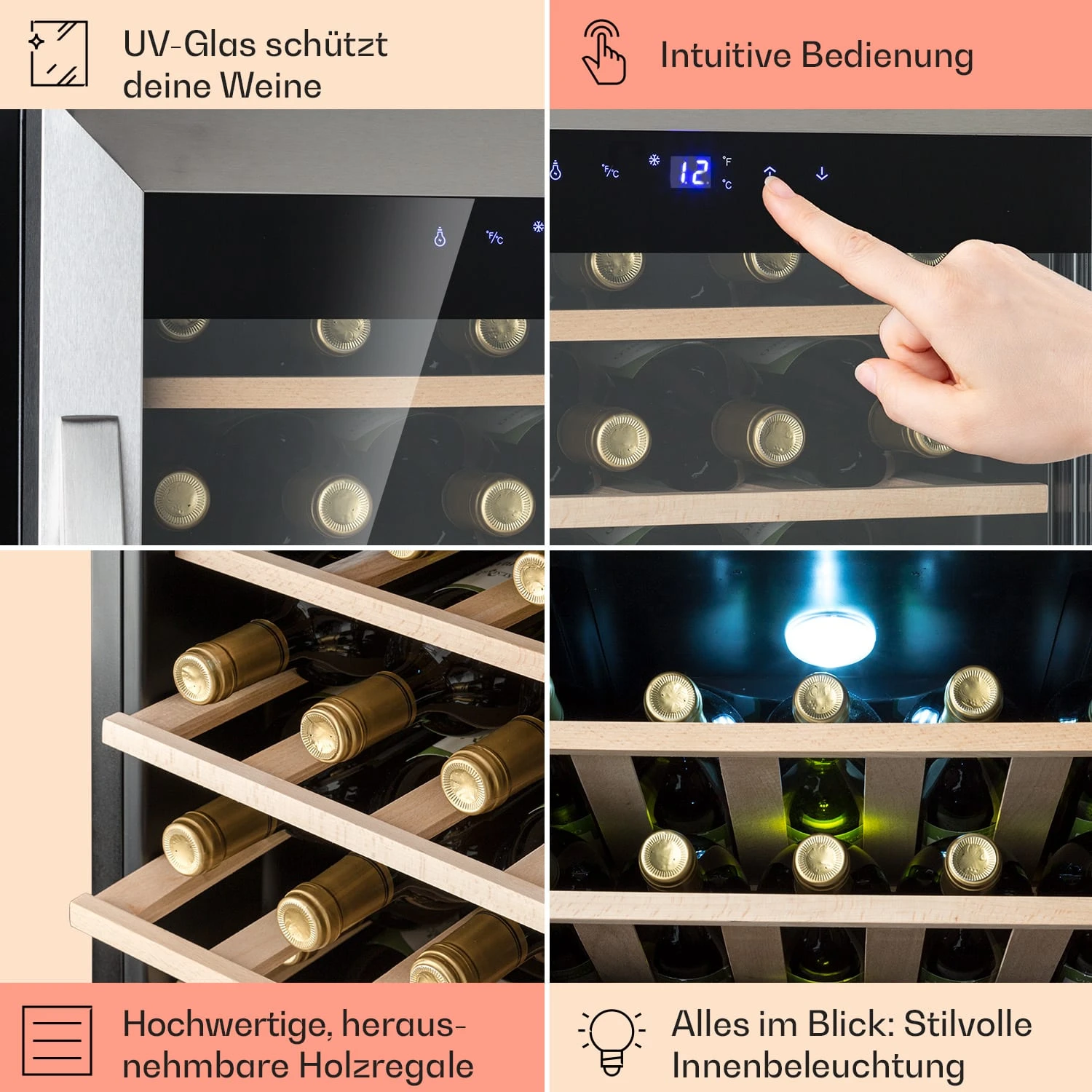 Vinamour 32 Uno Weinkühlschrank 1 Zone 95 L / 36 Flaschen 4-18°C Touch 5 Vinamour 32 Uno Weinkühlschrank 1 Zone 95 L / 36 Flaschen 4-18°C Touch – Bild 5